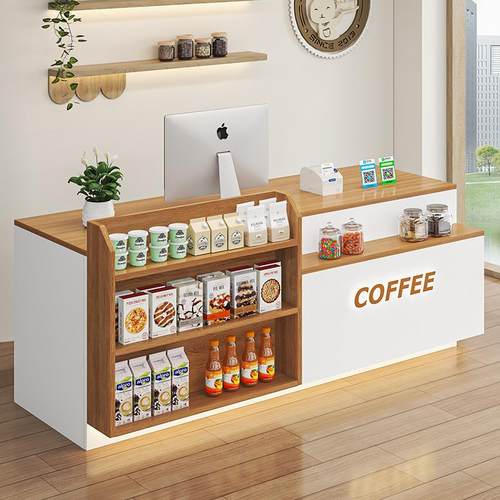 收银柜台前台桌小型吧台店铺接待展示架超市奶茶柜台吧台店台便利