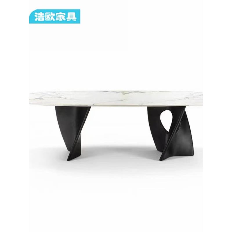 设计师玻璃钢艺术双底座茶几单脚双脚三叉脚六角茶几环形茶几