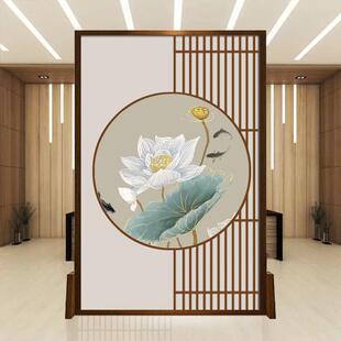 中式屏风隔断墙入户玄关现代客厅办公室遮挡旺宅聚财双面定制座屏