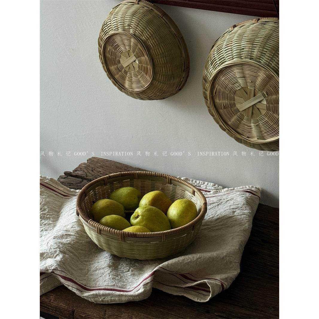 纯手工藤首层竹青编储篮，蔬菜准备及烘干食品篮，家用水果轮,特色手工艺,竹编/竹雕,淘宝优惠券,粉丝福利购,淘宝优惠卷