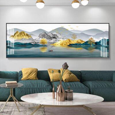 GULAGOS福禄金山一整幅客厅装饰画 画现代新中式卧室轻奢沙发背景