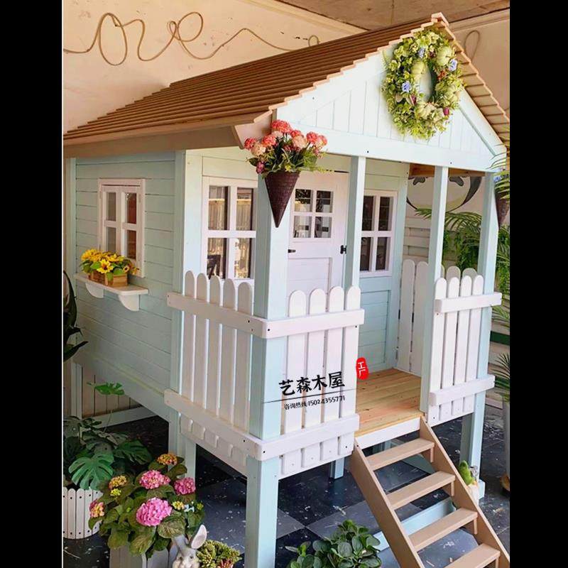 户外组装移动树屋庭院防腐小木屋花园凉亭幼儿园儿童攀爬游戏房子