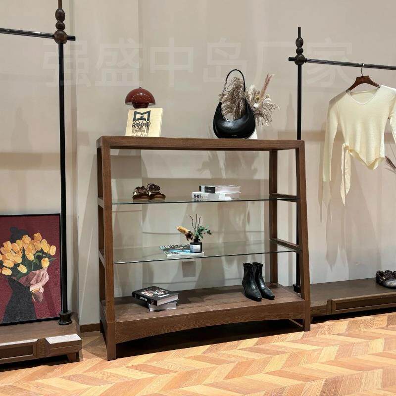 服装店中岛柜展示台女装店摆件饰品流水台陈列柜鞋包架收纳架格柜