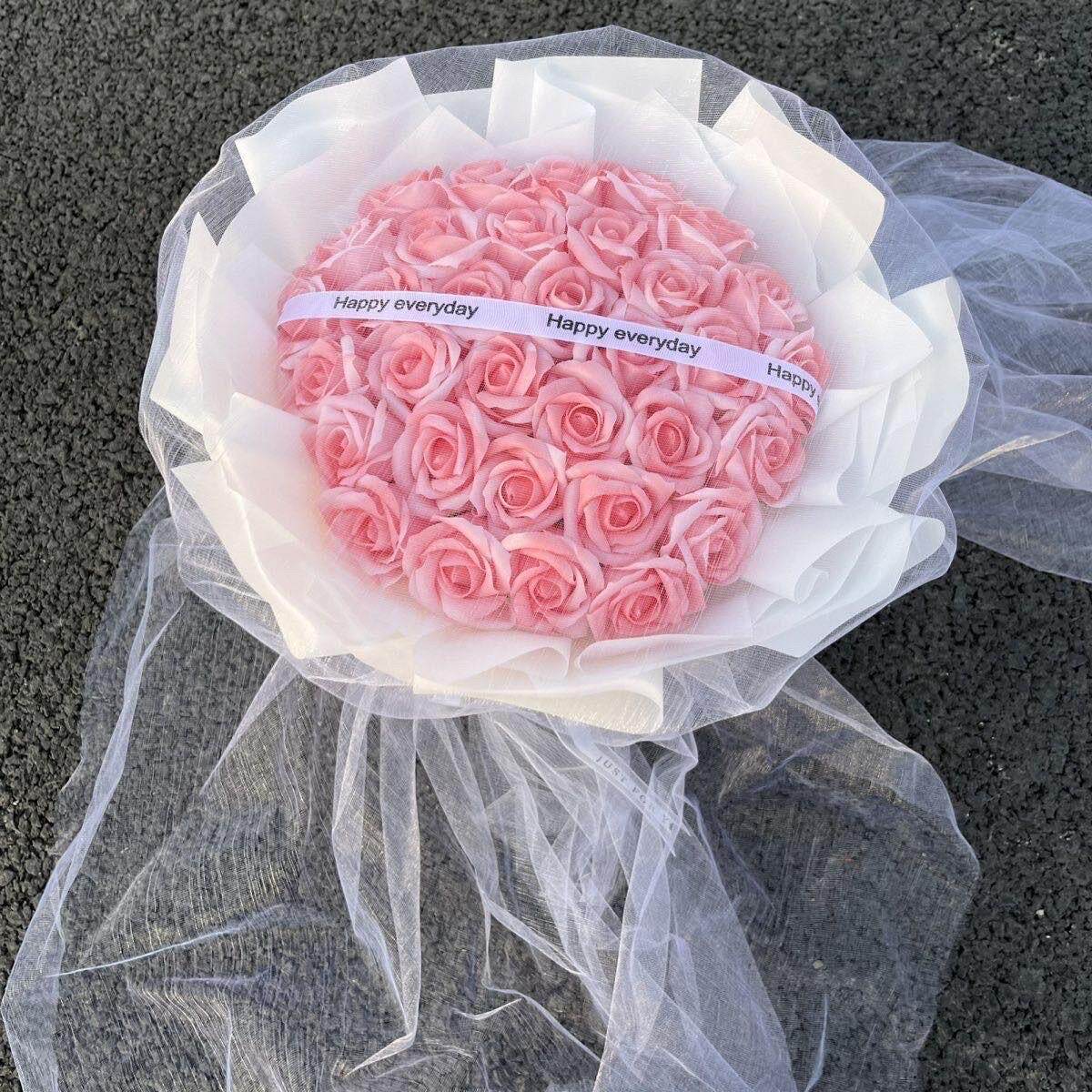 花束礼物永生花皂花粉色玫瑰成品仿真花花束送女朋友闺蜜生日礼物