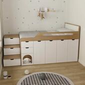 包邮 香港 实木榻榻米衣柜床一体组合小户型卧室家用带猫屋猫洞