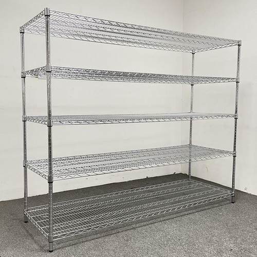 防静电车间库房多层金属镀铬线网货架带轮置物架家用不锈钢物料架