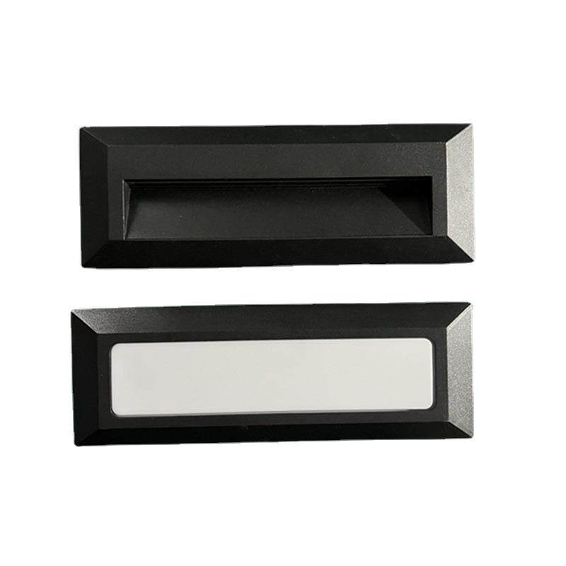 明装墙脚灯户外防水铝质长方形地脚灯踏步楼梯灯室外广场阶梯灯6W