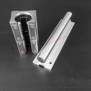 SBR带压板加长开口防尘滑块+铝托+镀铬硬棒光轴 一键购配套轴承