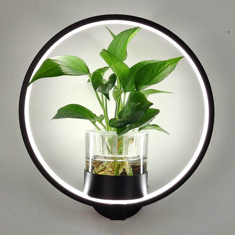 现代简约北欧创意客厅餐厅楼梯过道灯书房卧室床头灯绿植壁灯