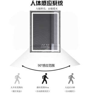 智能镜子触摸屏卫生间洗手间镜子带灯防雾竖款 挂墙式 可订浴室镜子
