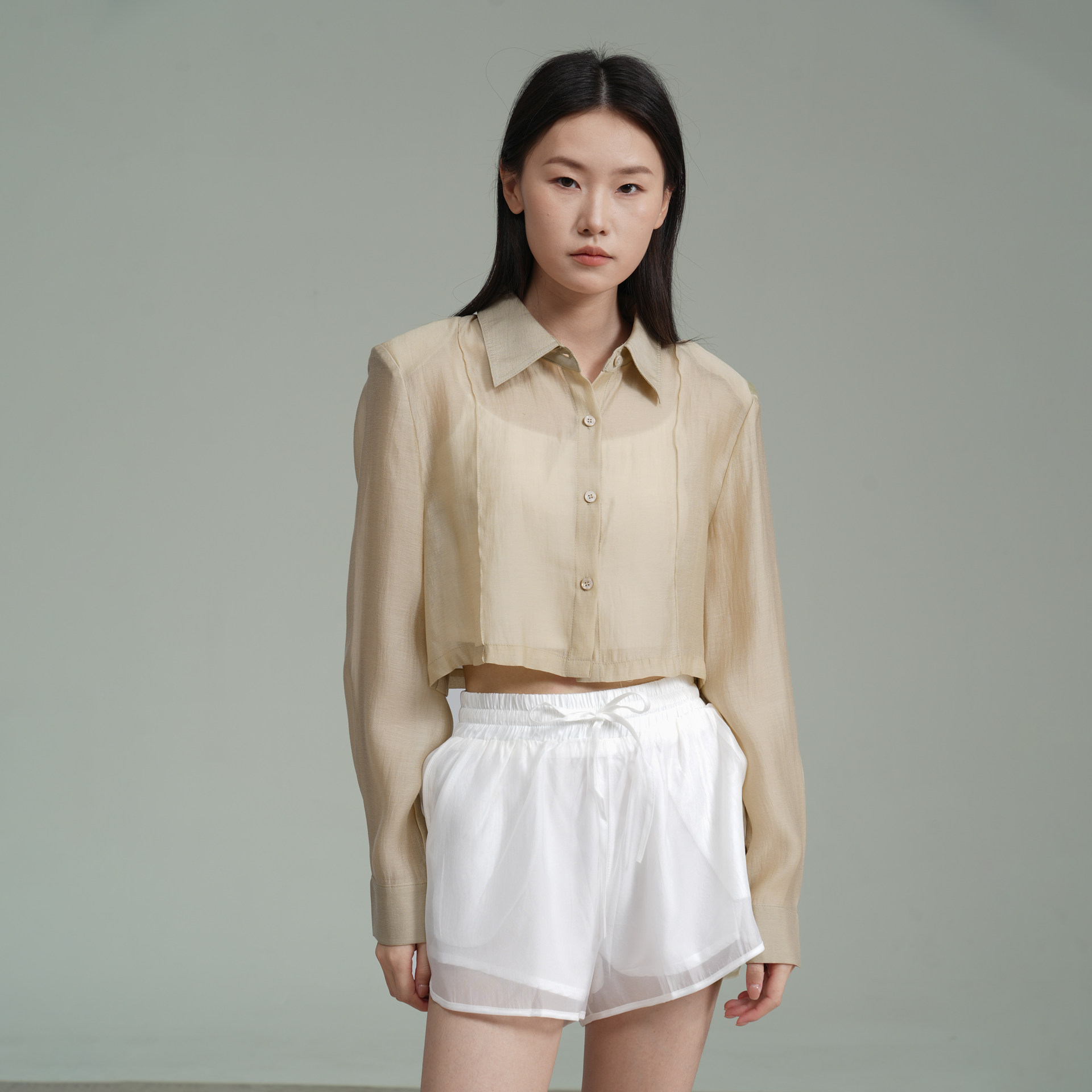 UMAWHITE莱赛尔通勤长袖衬衫女