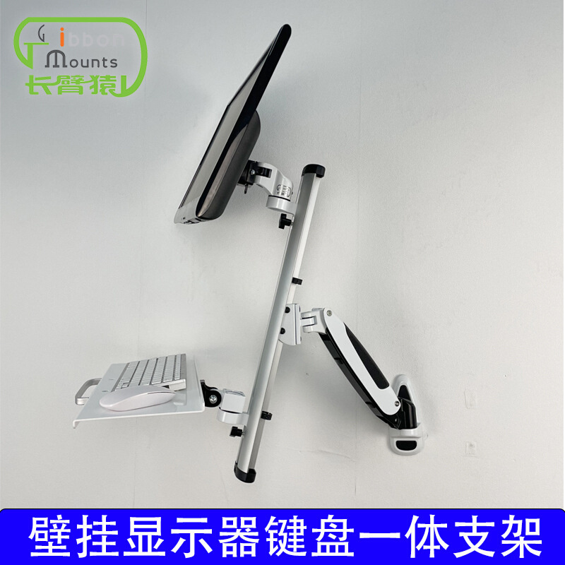长臂猿显示器支架工业配套一体机电脑支架WS04带键盘托升降