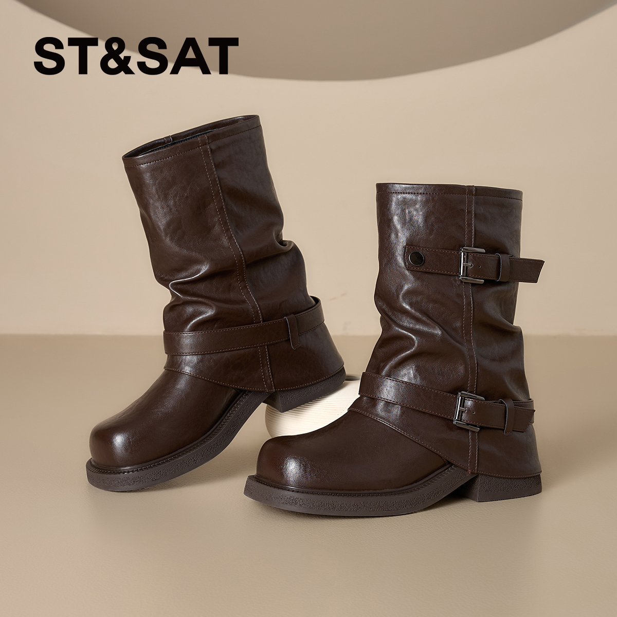 星期六厚底马丁靴女2025新款