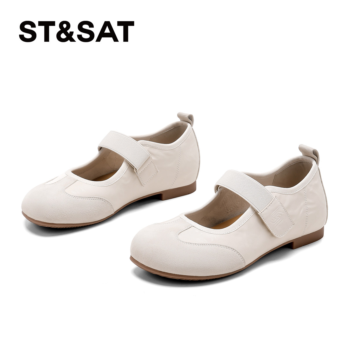 星期六米白休闲玛丽珍鞋女2026新款平底魔术贴百搭舒适软底休闲鞋,女鞋,玛丽珍鞋,淘宝优惠券,粉丝福利购,淘宝优惠卷