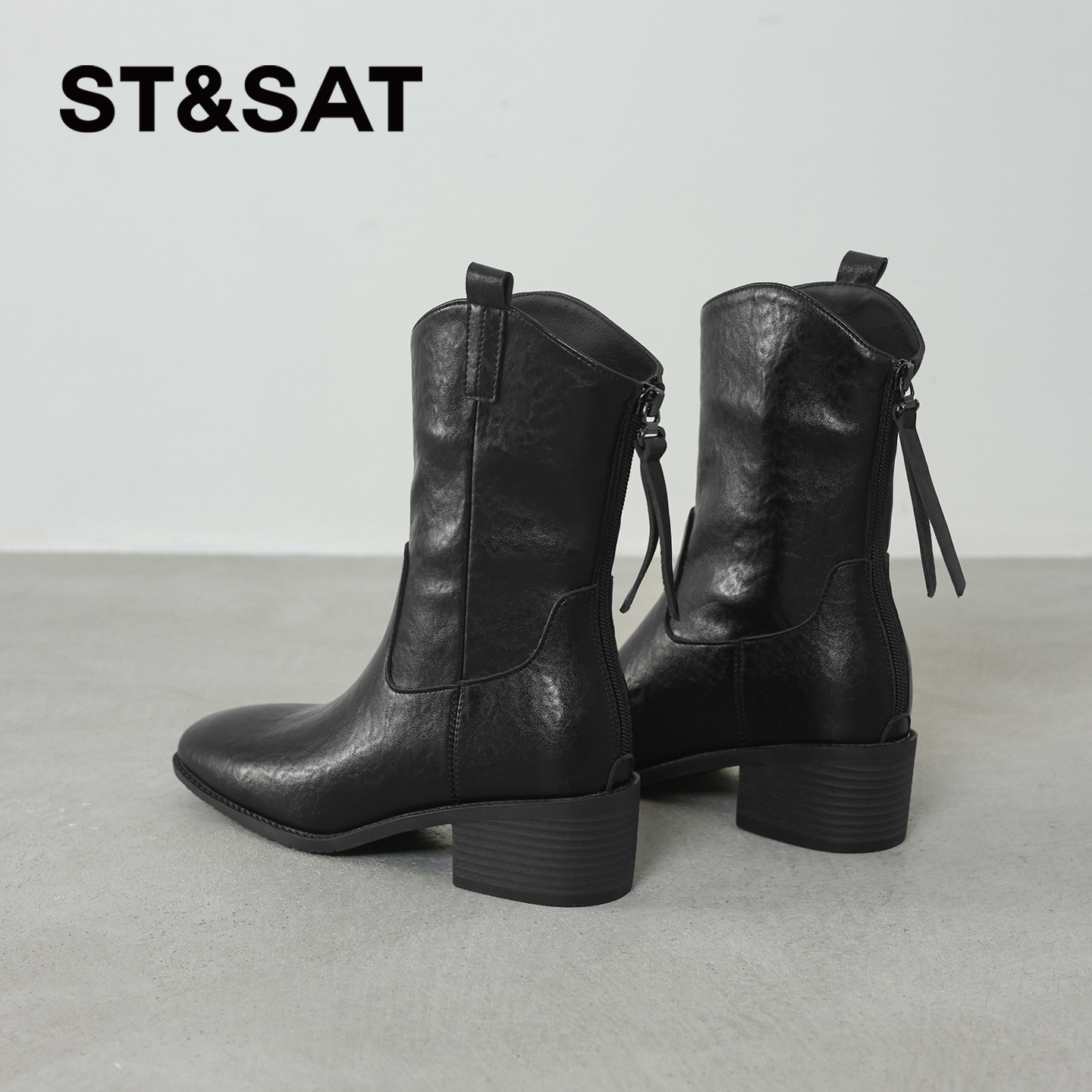 星期六复古西部牛仔靴女