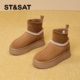 星期六厚底雪地靴女2025爆款 子 百搭棉鞋 冬季 加绒加厚保暖短靴时尚