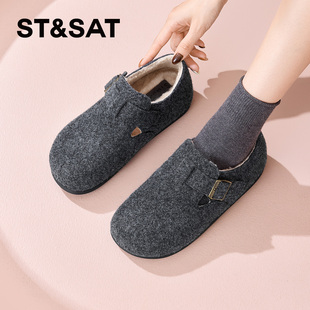 加绒保暖皮毛一体休闲毛毛棉鞋 冬季 子 女2025新款 星期六全包勃肯鞋