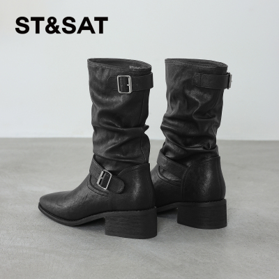 星期六尖头短靴女2025新款冬季