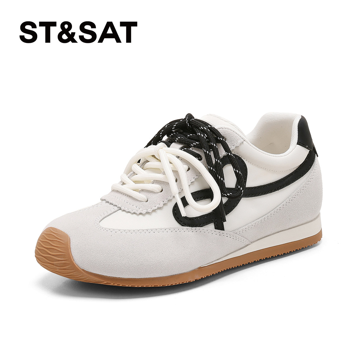 星期六复古德训鞋女款2026春季新款拼色双鞋带休闲阿甘鞋日常百搭,女鞋,德训鞋,淘宝优惠券,粉丝福利购,淘宝优惠卷