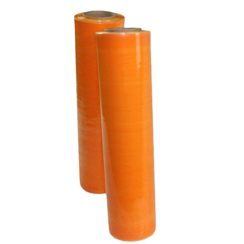橙色手工缠绕膜 物流快递商用手工打包G膜工业保鲜膜 pe拉伸缠绕