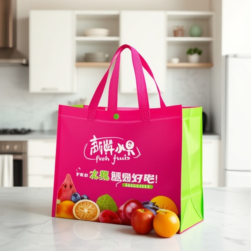 早餐打包袋果蔬专业手提袋无纺布防水通用环保袋节日送礼购物袋水