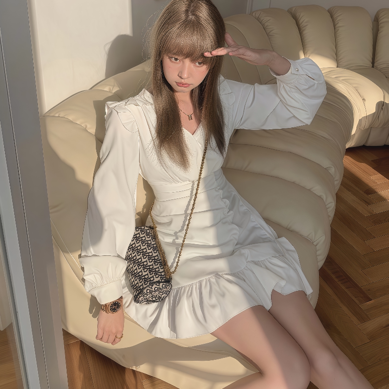 AK2026年春夏新款女装黑色无袖简约风格宽松版型连衣裙