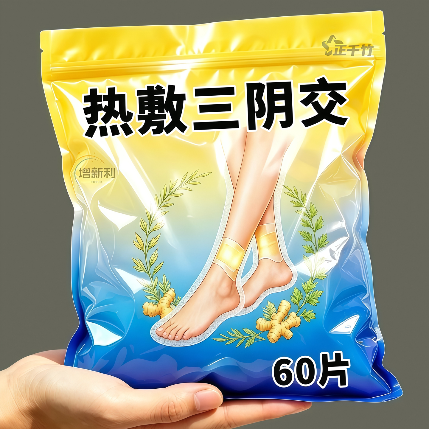 温暖三阴交穴位蕲艾生姜脚踝热敷