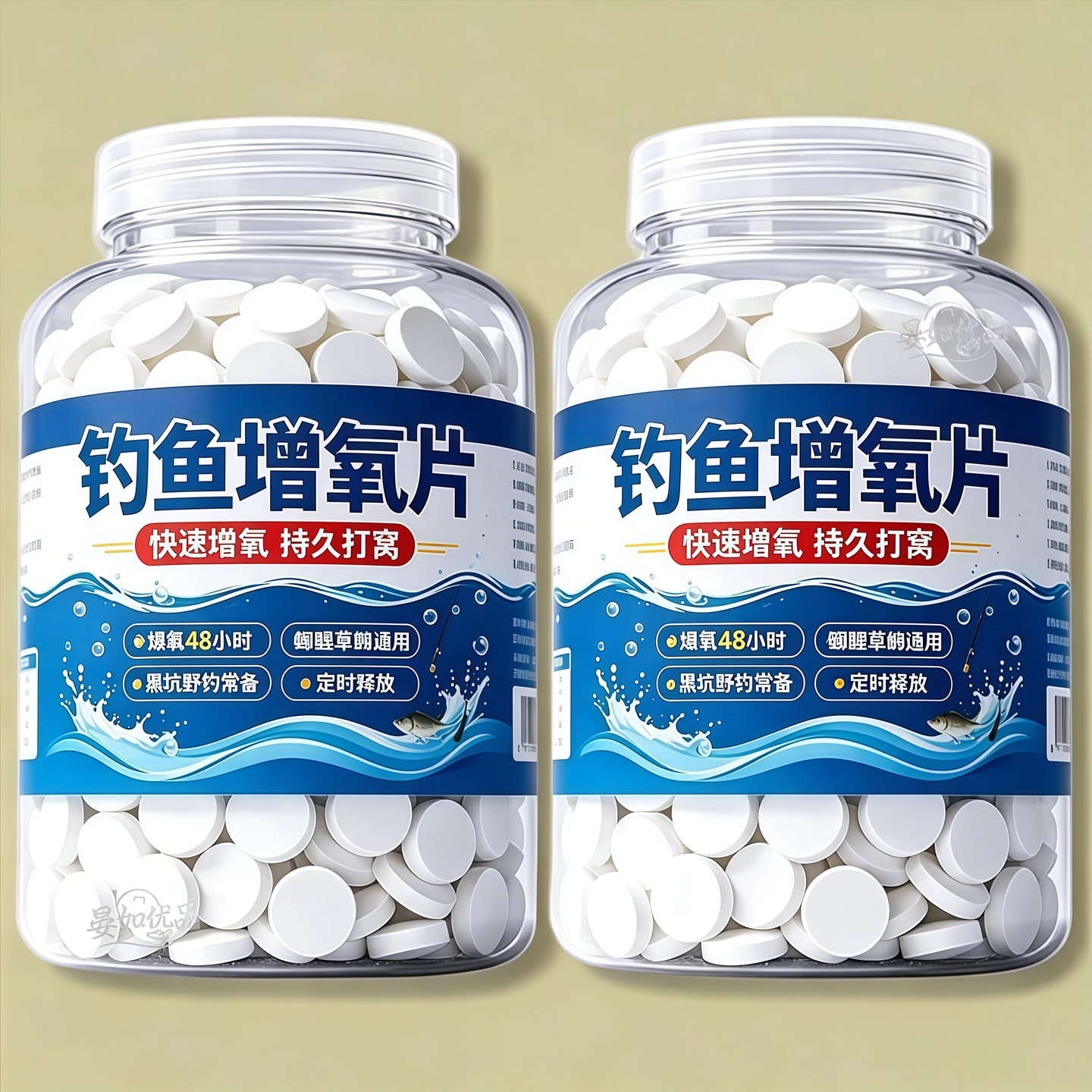 钓鱼打窝增氧片增氧颗粒鱼池塘野钓增氧片垂钓鱼长效增氧剂谷麦饵