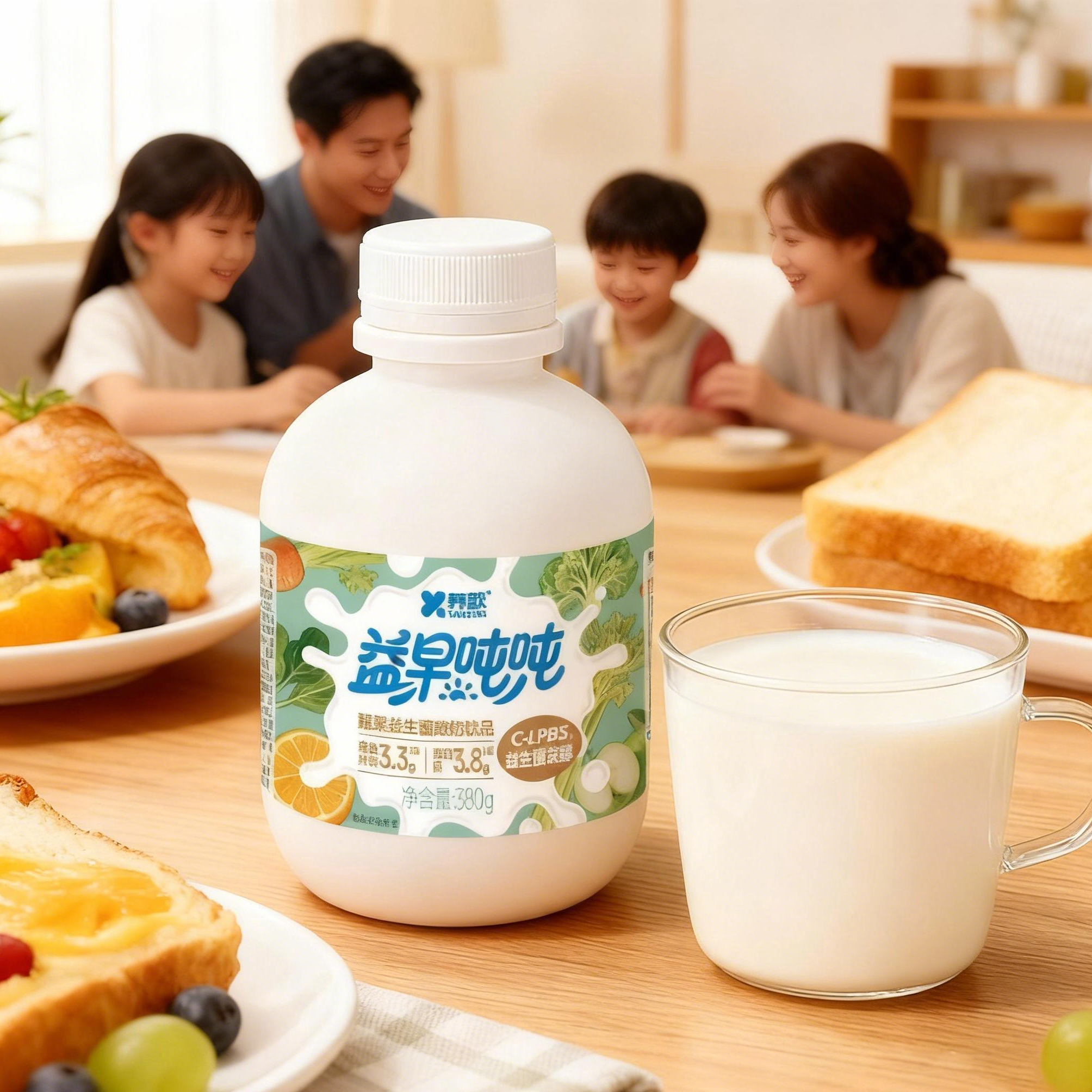 养歆新 益早吨吨桶蔬果益生菌酸奶饮品牛奶早餐膳食纤维380gx6瓶