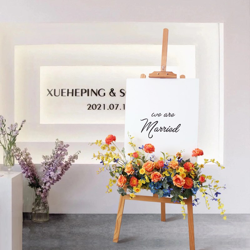 清新婚礼迎宾花架套装水牌挂花指示牌装饰花车展店面摄影摆件花艺