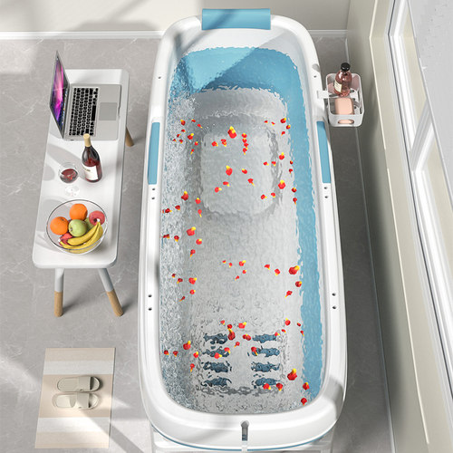 儿童折叠泡澡桶婴儿沐浴桶浴盆宝宝洗澡桶加厚塑料洗澡盆洗澡神器