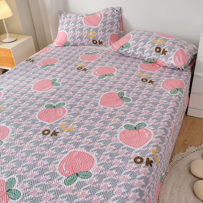 床盖三件套双面纯棉定制夹棉绗缝榻榻米床单全棉四季通用儿童炕垫