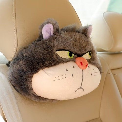 【包邮】卡通路西法坏笑猫咪汽车头枕护颈枕车载腰枕靠枕抱枕可爱