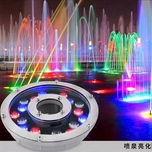 led户外防水超薄涌泉灯埋地喷泉灯庭院七彩变色24v鱼池景观水底灯