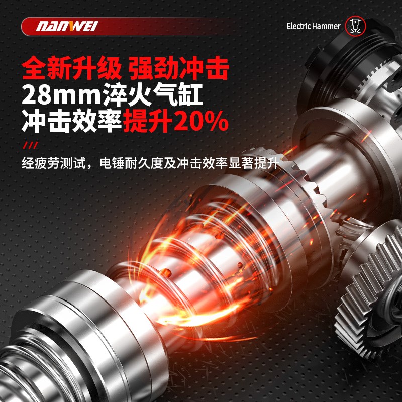 南威方柄无刷重型电锤锂电冲击钻混凝土无线电镐电钻双用充电电锤