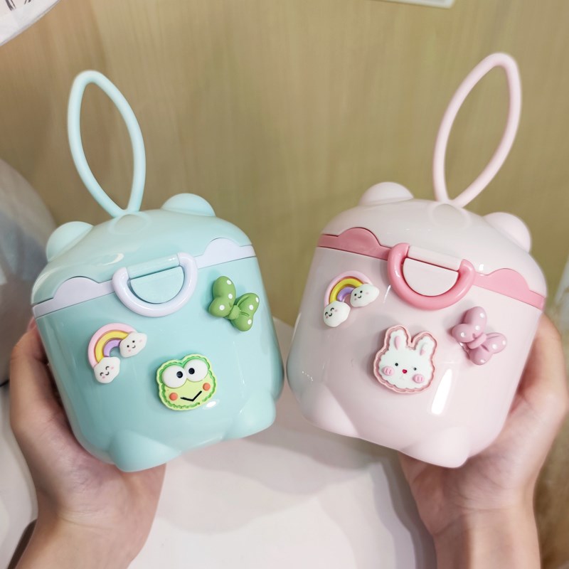 可爱宝宝奶粉盒便携式外出手提密封婴儿米粉分装盒储存灌防潮大号