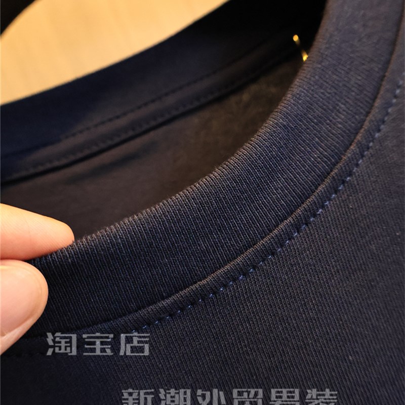 自留款!高支重磅全棉短袖!廓形宽松落肩圆领短袖T恤衫