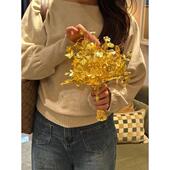 金色手捧花diy材料包新娘秀禾旗袍服晨袍中式 婚礼闺蜜结婚礼物