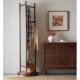 北美黑胡桃木旋转全身镜挂衣架一体卧室家用实木衣帽架落地全身镜