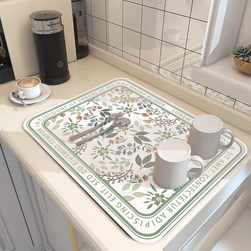 瑞典轻奢沥水垫台面碗碟防水垫咖啡机垫桌面茶水凉垫子矽藻泥吸水