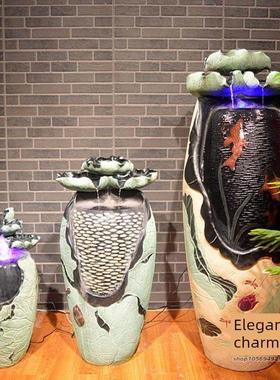 假山流水摆件落地水景招财客厅风水鱼缸创意加湿器喷泉芸荷风水泉