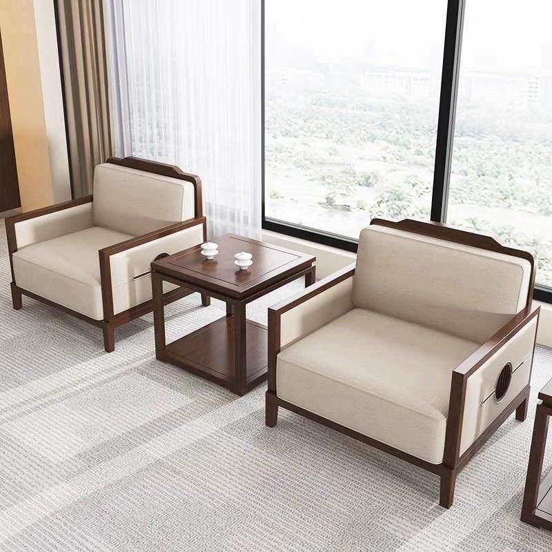 会议室接待会客沙发组合贵宾新中式实木商务洽谈区办公室单人沙发,商业/办公家具,沙发,淘宝优惠券,粉丝福利购,淘宝优惠卷