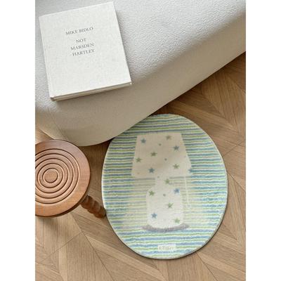 Glitter原创星星台灯地毯彷羊绒可爱少女卧室床边卡通地垫客厅