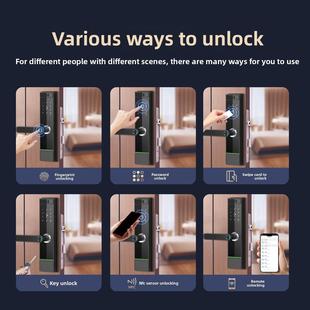 人脸识别木门指纹锁家用室内卧室门密码锁免打孔办公室智能门锁