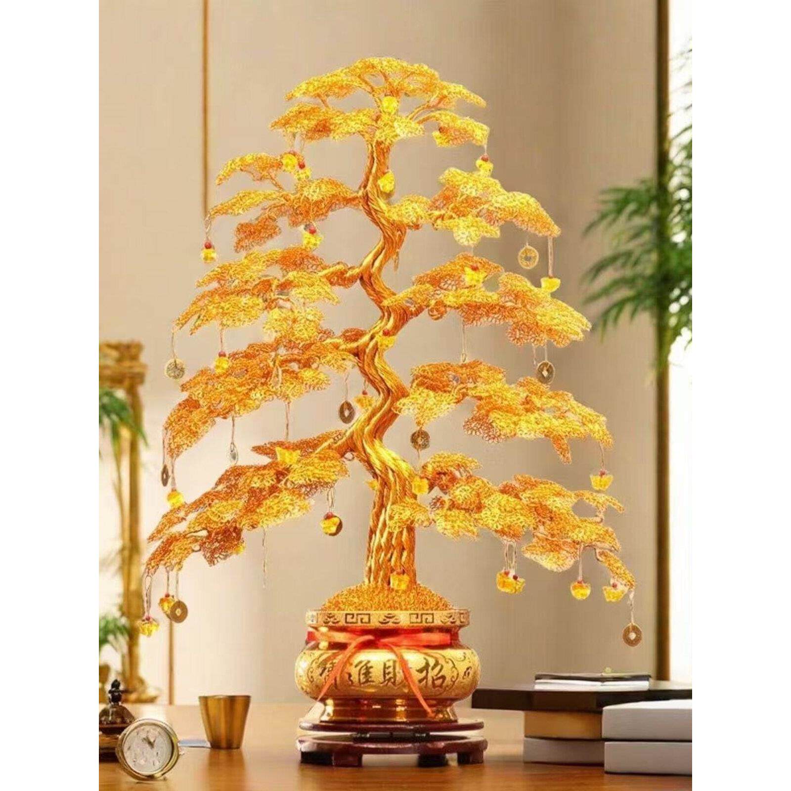 采购产品纯手工摇钱树，摇钱树，铝丝编织饰品，手工艺品，幸运客