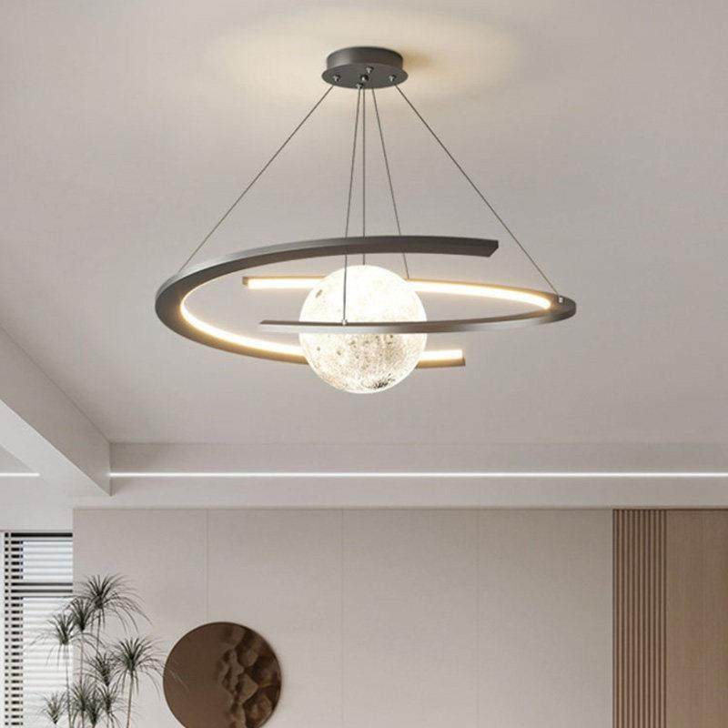 北欧简约创意螺旋圆形客厅饭厅书房间卧室艺术环形月球星球吊灯具,家装灯饰光源,客厅吊灯,淘宝优惠券,粉丝福利购,淘宝优惠卷