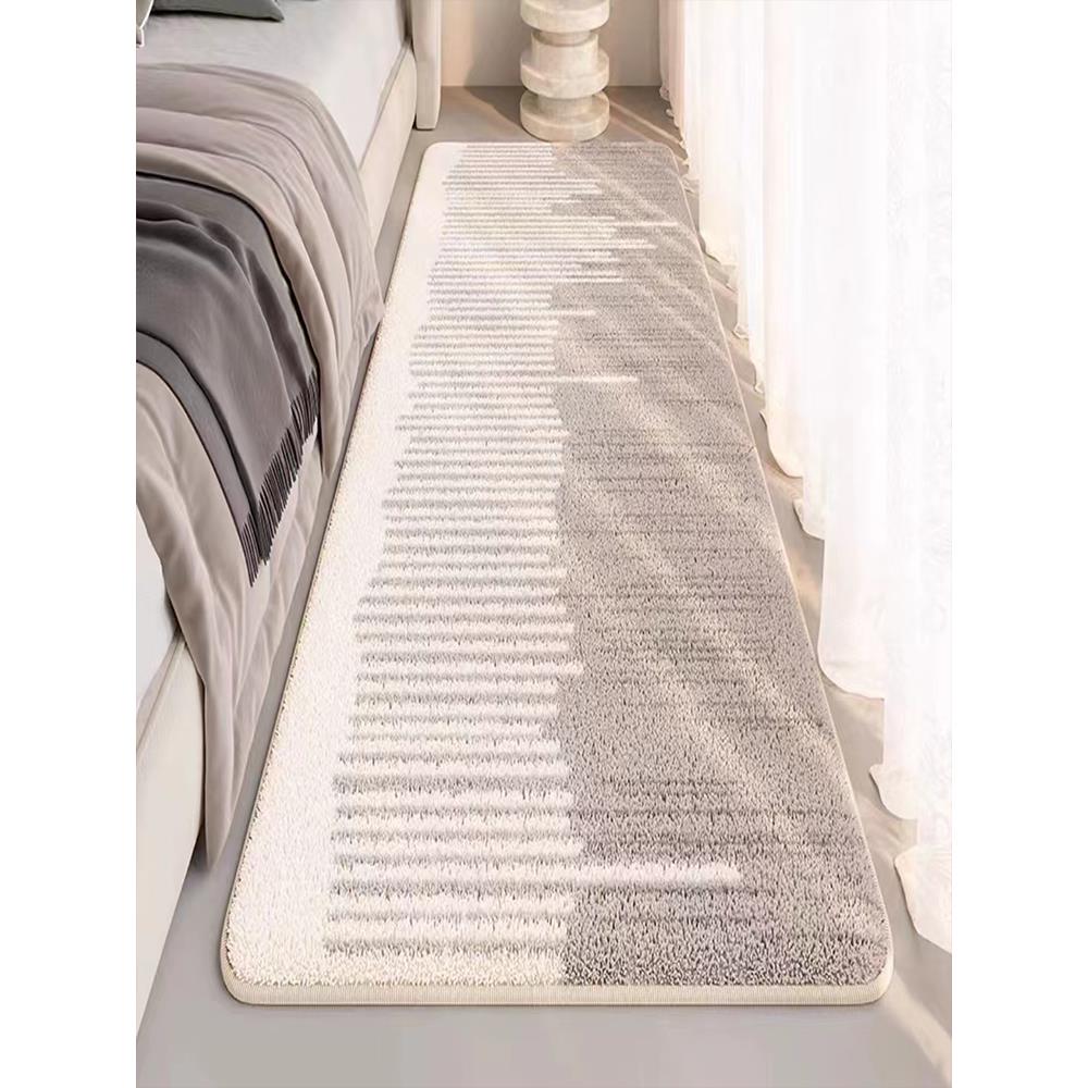 床边地毯2025新款加厚轻奢高级感仿羊绒防滑卧室秋冬毛绒飘窗垫子