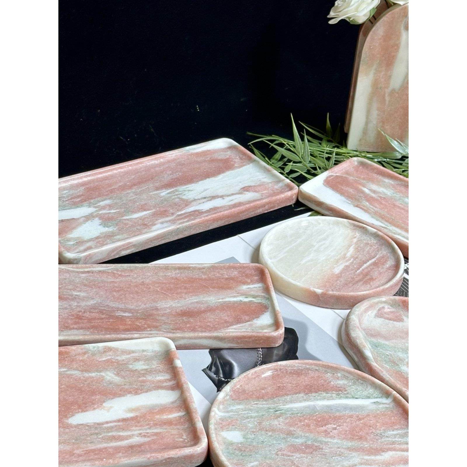 Borgley粉末珠宝储存托盘饰品天然大理石挪威红托盘芳香疗法珠宝,家居饰品,装饰摆件,淘宝优惠券,粉丝福利购,淘宝优惠卷