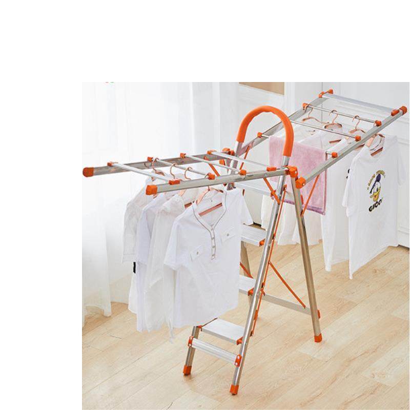两用多功能晾衣架家用折叠楼梯室内梯子四步加厚不锈钢人字梯家庭