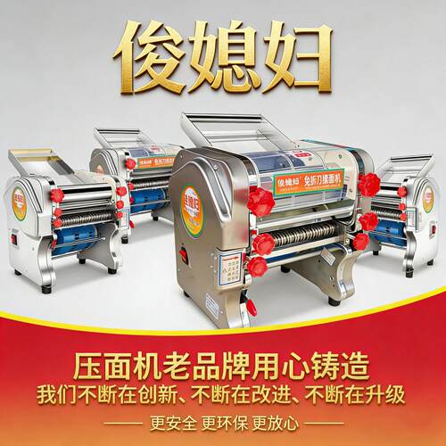 俊媳妇免拆刀200型电动压面机商用家用小型全自动面条揉面机切面